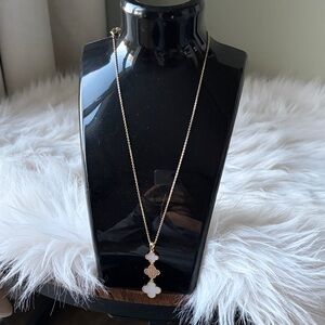 Adina Eden Gold Necklace with White Accents
